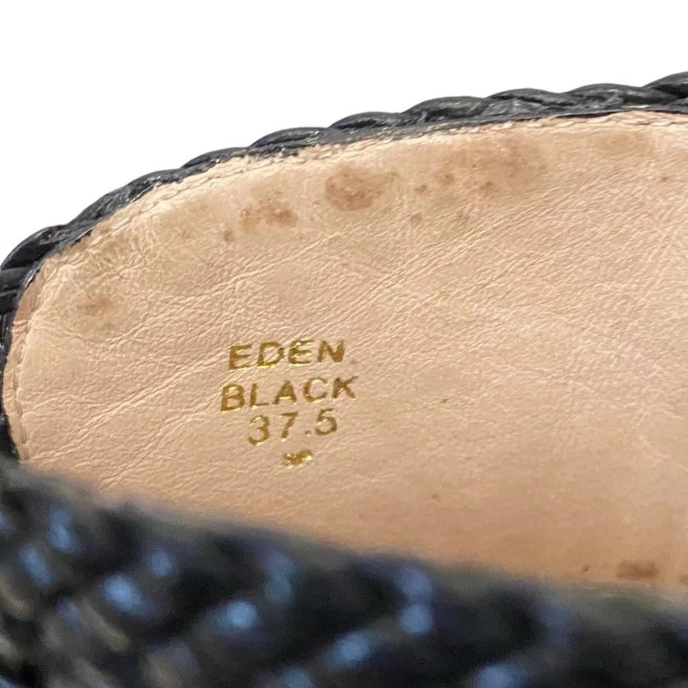 House of Harlow 1960 Eden Woven Detail Platform‎ Holiday Chic Wedge Heels Black - Picture 12 of 15
